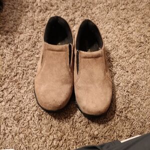 Tan Suede Slip-On Shoes